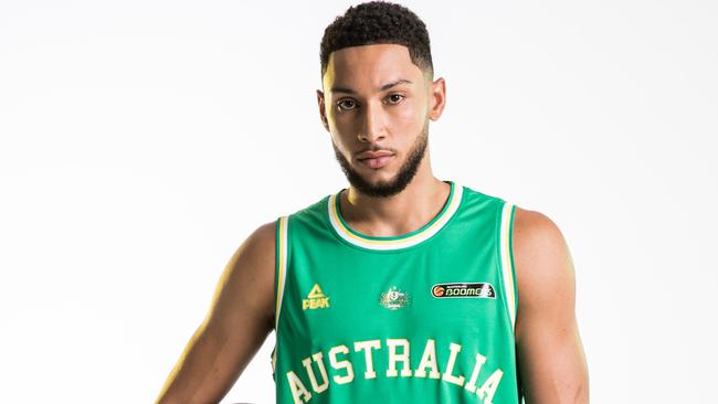 MUST NOT RUN BEFORE JULY 24, 2019 MUST REMOVE 'PEAK' LOGO FROM TOP CONTACT MATTHEW KITCHIN 03 9292 1367 Australian Ben Simmons in the Boomers strip.