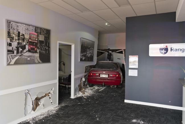 Emergency serives at Rangeside Medical Centre where a car has been driven into the building, July 14, 2020. Picture: Kevin Farmer