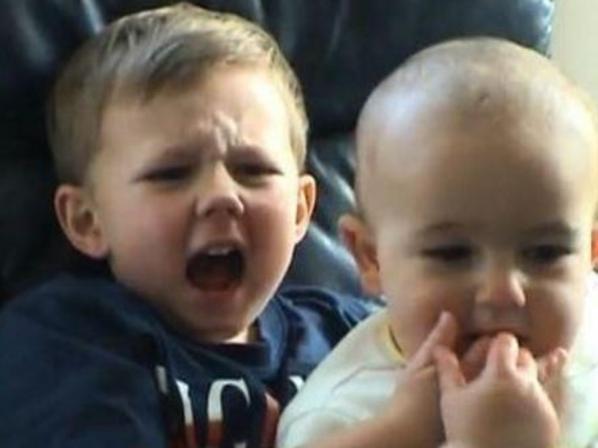 The viral video of Charlie bit my finger made these two boys a household name. Picture: YouTube