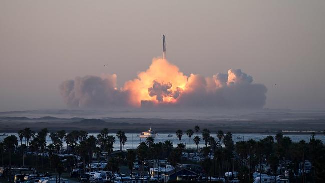 SpaceX 3 carried out the second test launch of Starship last November, the largest rocket ever built that Elon Musk hopes will one day colonise Mars. Picture: Timothy A. Clary/AFP