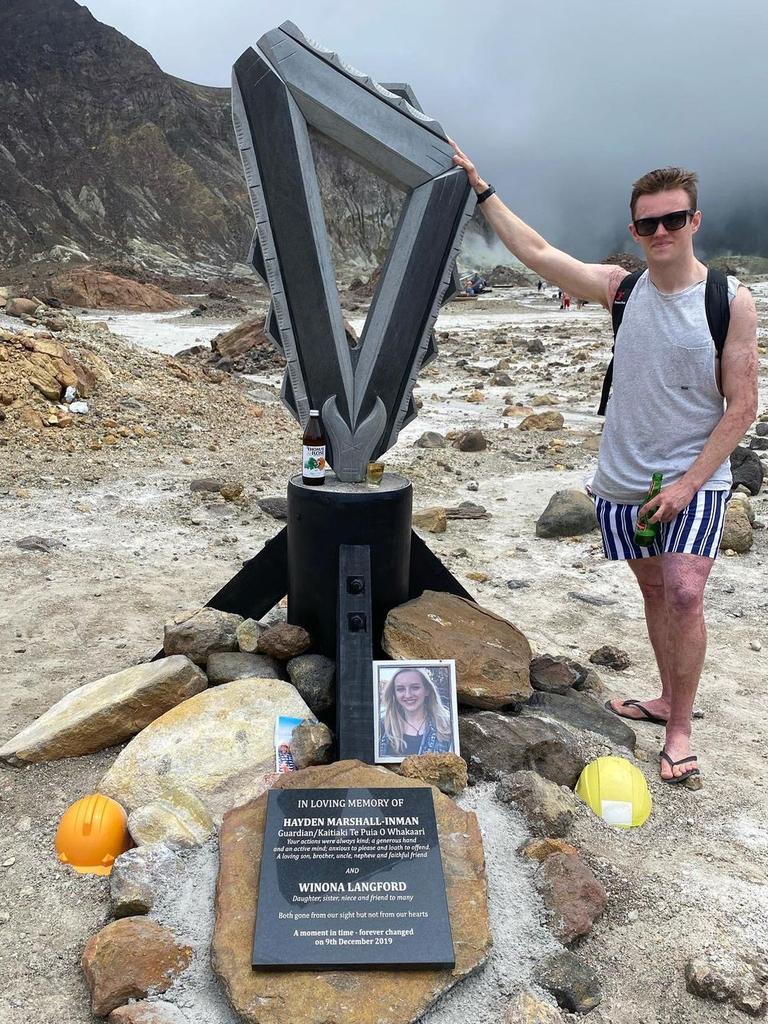 Jesse Langford revisits the site of the tragedy where a plaque has been erected for his sister Winona whose body was never found. Picture: Instagram