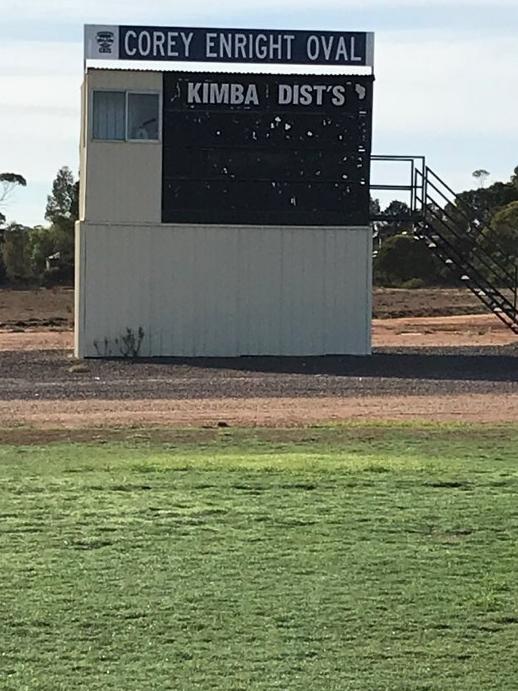 The Corey Enright scoreboard at Kimba.