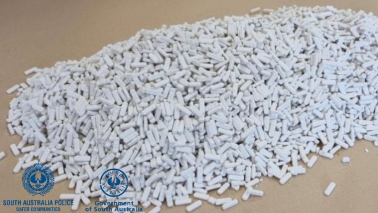 Police seized approximately 10,000 white tablets labelled 'Xanax‘., Picture: Supplied