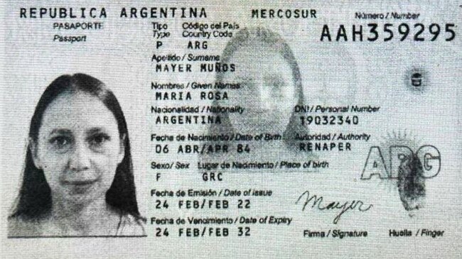 The passport of ‘Maria Rosa Mayer Muños’ actually Anna Dultseva.