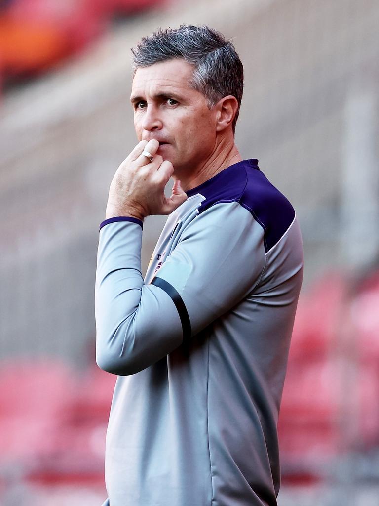 Freo coach Justin Longmuir will be on the hot seat next season. (Photo by Matt King/AFL Photos/via Getty Images )