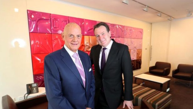 Premier Investments chairman Solomon Lew and CEO Mark McInnes at their office in Melbourne CBD. (Image: David Geraghty/The Australian)