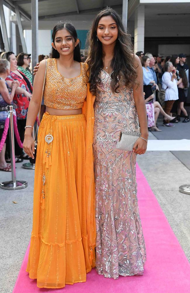 Helen Babu John and Natasha Rajan at Meridan State College formal. Picture: Patrick Woods.