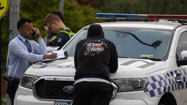 Police at the scene. Picture: Jason Edwards