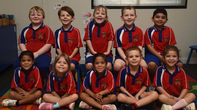 Townsville South State School. Prep. TEACHER: ASH DOUST BACK: Laine Seymour, Samuel Knopke, Maleah Emmerson-Piper, Jeremiah, Jaideep. FRONT: Nora Butler-Trimble, Delilah Linaker, Paige Butler-Trimble, Harvey Tilley, Seylah Sherrington.