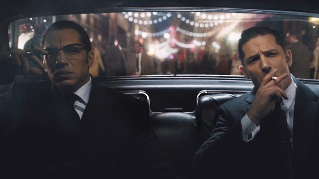 British actor Tom Hardy plays both Ronnie and Reggie Kray in the latest bipoic film about the gangster twin brothers. Pic: Supplied/HWT library