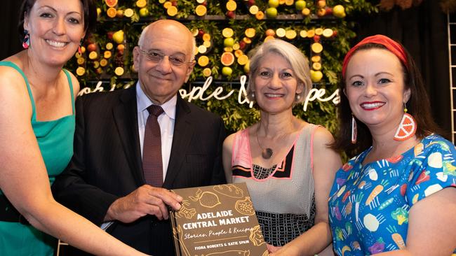 Fiona Roberts, Nick Begakis, Sandy Verschoor and Katie Spain at the Adelaide Central Market: Stories, People and Recipes book launch. Picture: Supplied