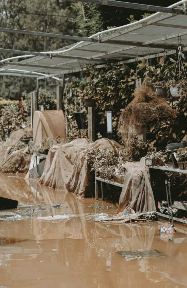 Flood damage at Brookfield Gardens.