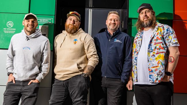 Zane Kirkwood, Jeremy Edwards, John Mannion and Marc Ryan are a team that goes into communities to talk about mental health. Picture: Tom Huntley