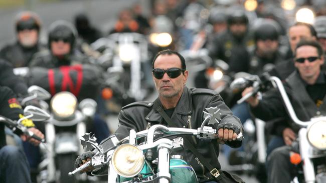 Scenes from the funeral of murdered Bandidos biker Ross Brand in Geelong.