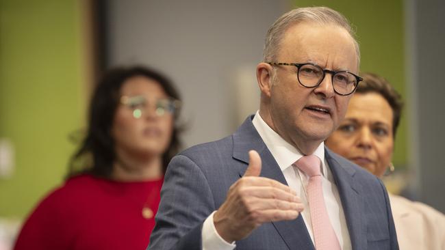 Anthony Albanese says the free internet program is ‘helping to connect Aussie kids with vital educational materials and removing pressure from parents that are unable to afford the internet’. Picture: NewsWire / Jeremy Piper