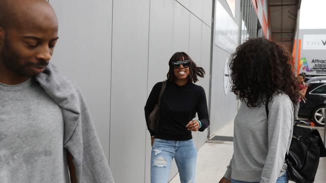 Kelly Rowland leaving Sky Zone. Picture: Brianne Makin