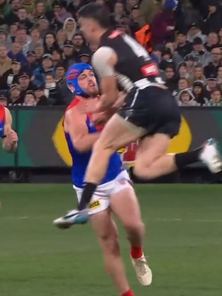 The Brayden Maynard incident from last year’s qualifying final. Picture: Fox Sports