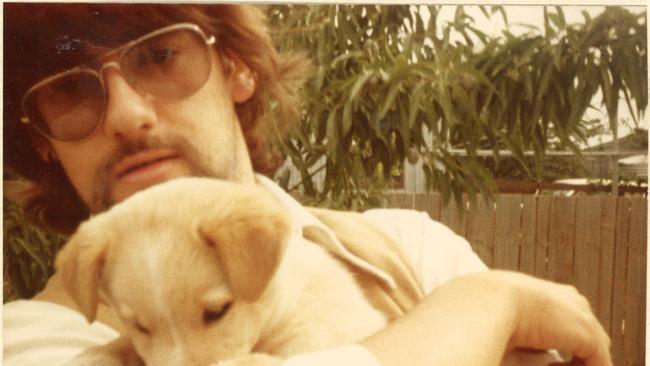 Missing man Glen Stewart in 1976 with his parents’ pet labrador.