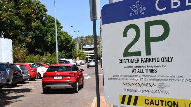 A number of shoppers say congestion at the Woolworths Darwin City carpark has gotten worse since the Cavanagh St carpark closed. Picture: Katrina Bridgeford