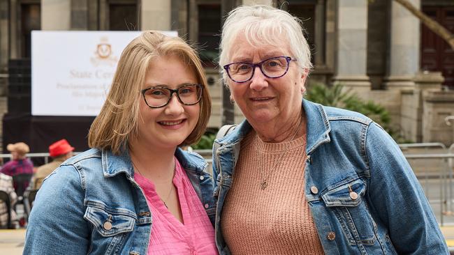 At Parliament House in North Terrace, people witnessed the proclamation of King Charles III. Picture: Matt Loxton