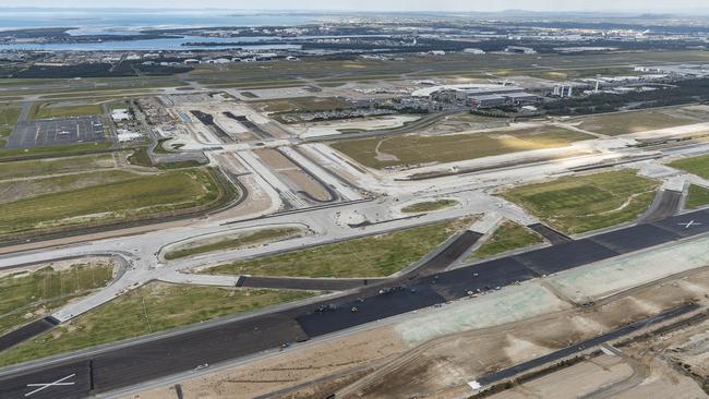 The new runway under construction at Brisbane Airport. Picture: Brisbane Airport Corporation