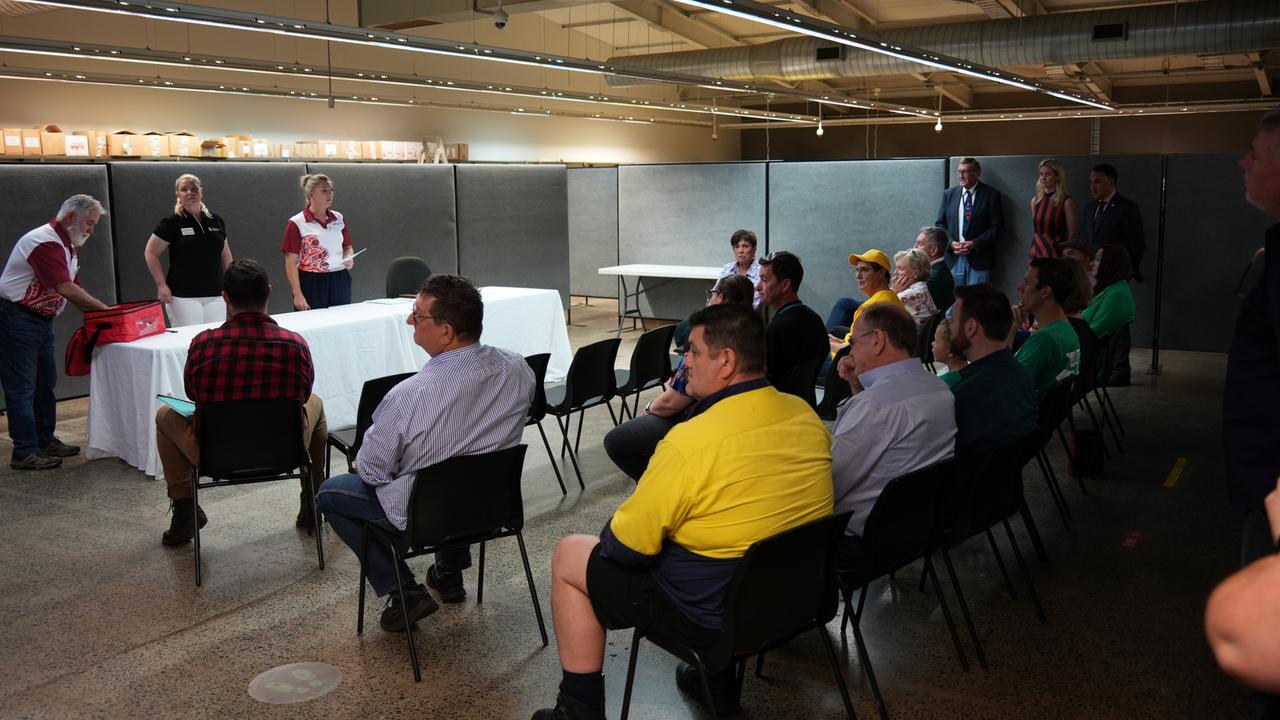 ECQ returning officers and staff draw the ballot order for the Toowoomba Regional Council elections.