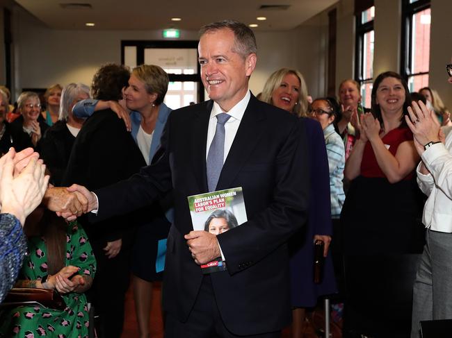 Bill Shorten arriving at the Queen Victoria Women's Centre in Melbourne. Picture: Kym Smith