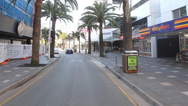 GOLD COAST IN LOCKDOWN.It was a very quiet day on the Gold Coast today.Cavill Ave Surfers Paradise.1 August 2021 Gold Coast Picture by Richard Gosling