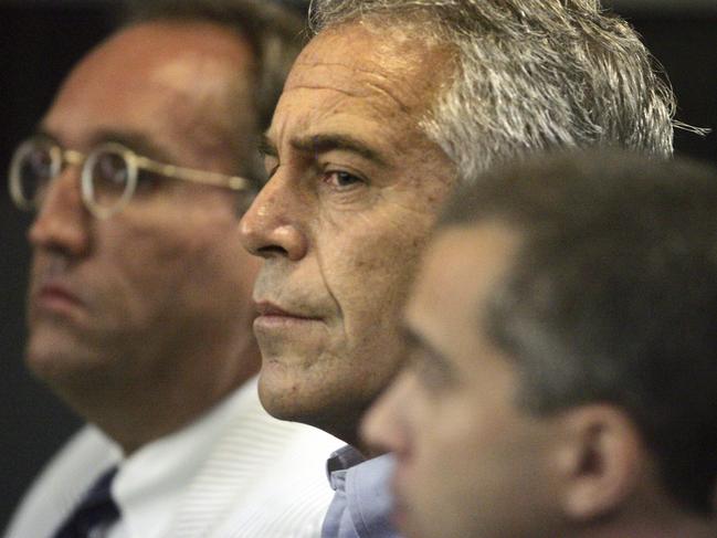 Jeffrey Epstein appears in court in West Palm Beach, Florida in 2008. Picture: AP