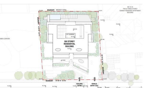 An architectural plan of the development.