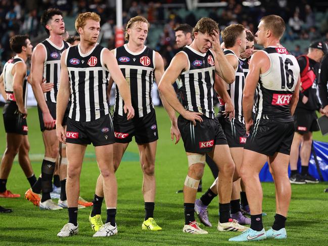 Port players react to the heartbreaking loss. Picture: Getty