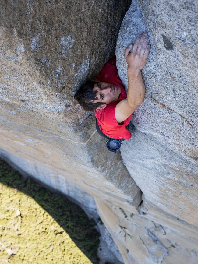 Free Solo’s Alex Honnold climbing Yosemite's El Capitan. Picture: National Geographic/Jimmy Chin