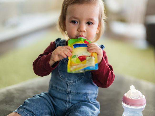 Monash University examined ready-made pouches and boxes sold in Australian supermarkets and found less than a quarter met all nutrient requirements outlined by the World Health Organisation. Picture: iStock