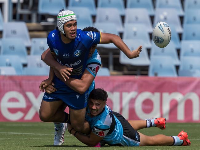 Fagalele Fagalele.Picture: Adam Wrightson Photography. SG Ball Cup Round 2.Cronulla Sutherland Sharks vs Parramatta Eels.Pointsbet Stadium.10 February 2024.