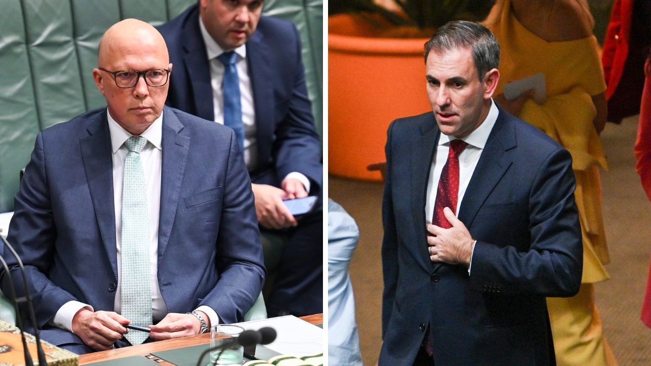 Jim Chalmers and Peter Dutton at Federal Budget