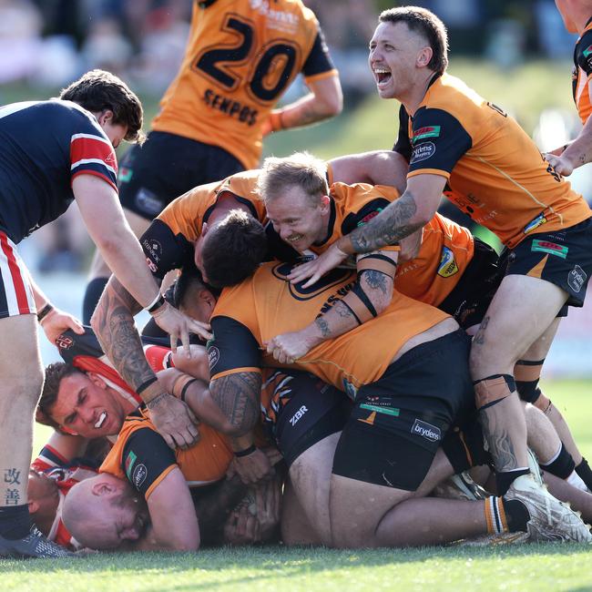 It was party time for the Tigers in the second half. Picture: Sue Graham