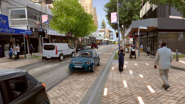 An artist's impression of the proposed Durham Street closure, looking west along Jetty Road. Picture: Supplied