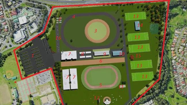 Layout of proposed Gold Coast Showground in Mudgeeraba.