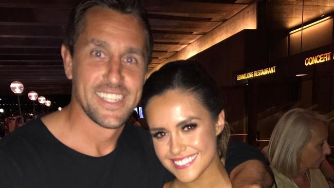 Mitchell Pearce and his fiancee Kristin Scott. Picture: instagram https://www.instagram.com/mitchpearce_7/?hl=en