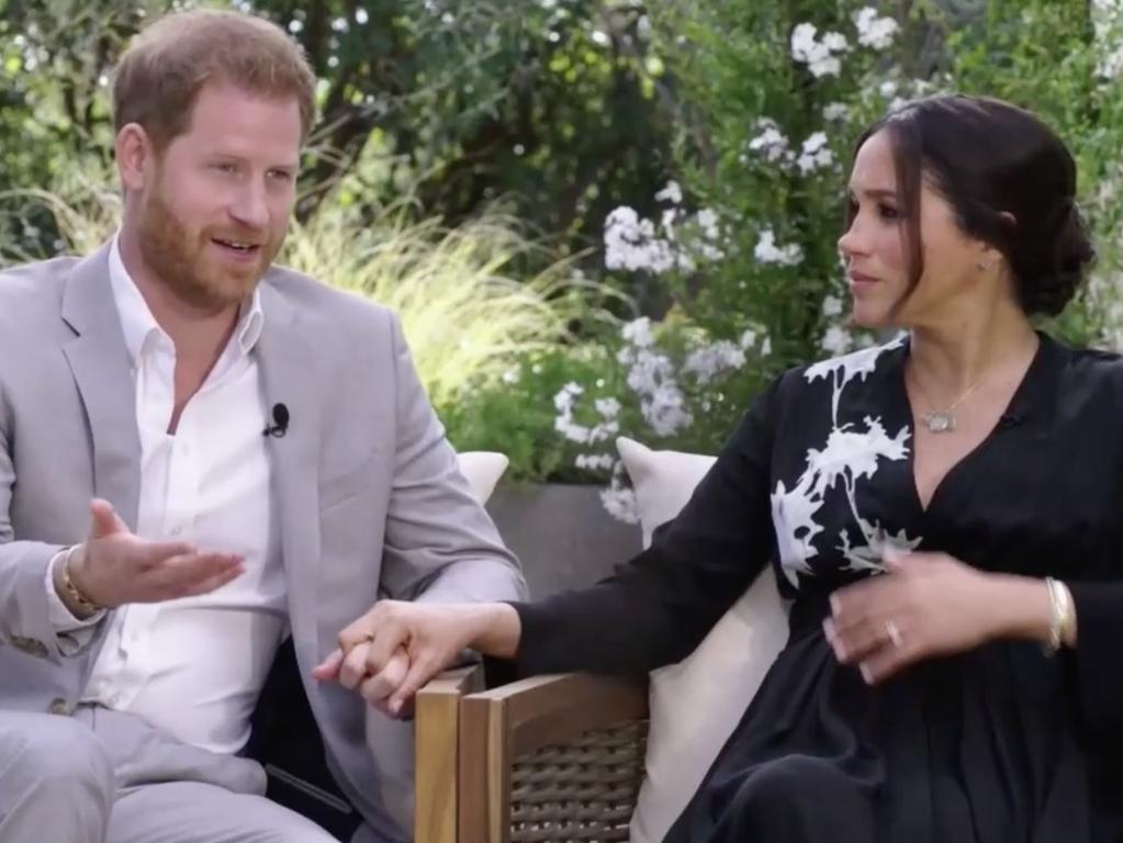 Harry and Meghan claimed a royal family member expressed concerns over how dark Archie’s skin would be. Picture: CBS