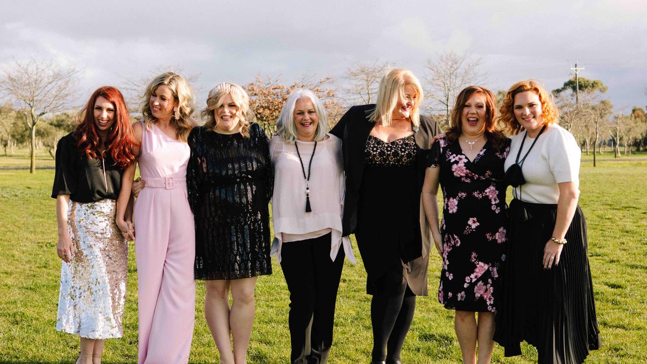 Geelong celebrants from left Jessie Walsdorf, Chloe Jetson, Laura Leddin, Sue Warner, Di Schmidtke, Anita Jenkins, and Nicole Penning. Picture: Stefani Driscoll Photography