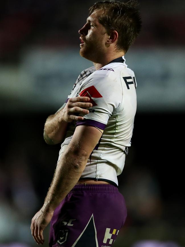 Cameron Munster left the field. Picture: Getty Images