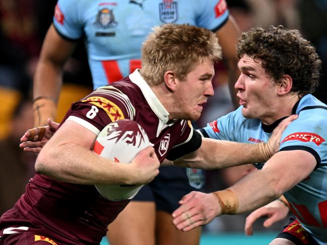 NRL State Of Origin 3-QLD Maroons v NSW Blues at Suncorp Stadium, Brisbane.  Tom Deardon and Liam Martin Picture: NRL Photos