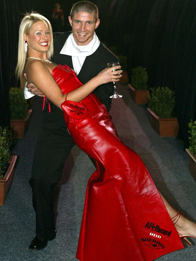 Sarita Holland with husband Brodie at the 2002 Brownlow Medal presentation.