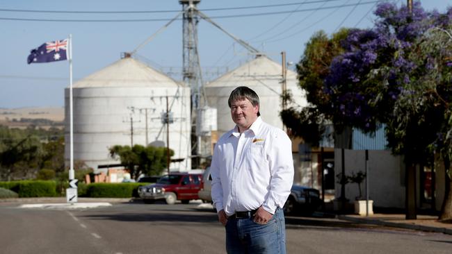 Mayor Dean Johnson in the main street of Kimba on the Eyre Peninsula.