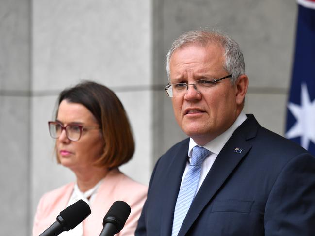 Minister for Social Services Anne Ruston and Prime Minister Scott Morrison.