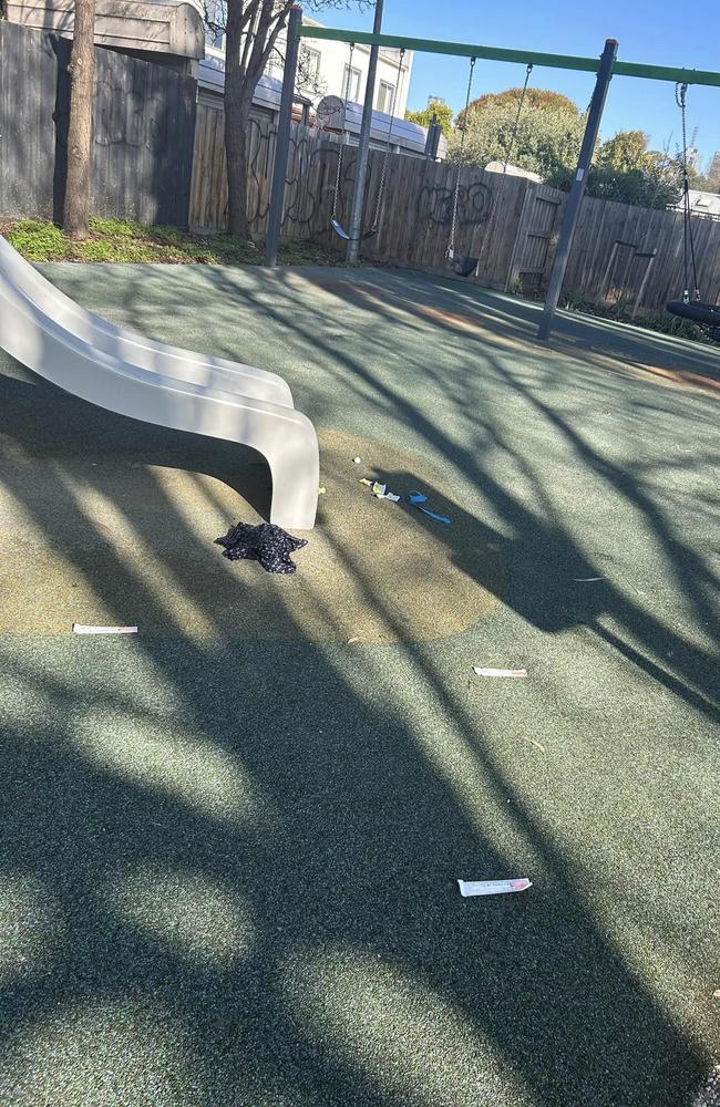 Syringes discarded at a playground. Picture: Supplied