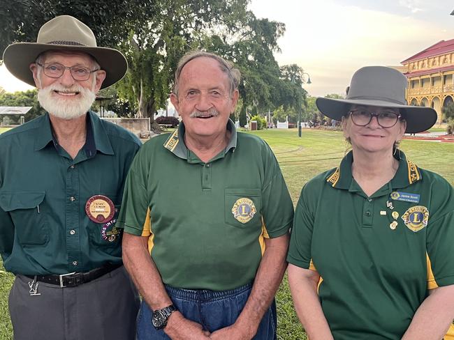 Jackie Scott, Peter Niesler and Stan Nelson from Maryborough Lions Club at the dawn service.