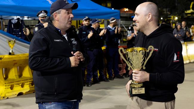 Sgt Steven Planinic with Reece McIntosh. Photo: Chequered Flag Photography