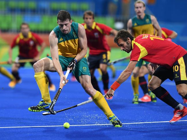 Simon Orchard in action for the Kookaburras at the Rio Olympics. Picture: AFP